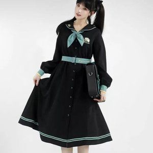 [Amahakawa x Hatsune Miku] Ginkgo Elegant Sailor Long Dress [Size M / Medium]